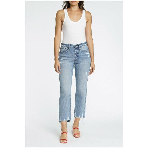 Pistola Charlie Distressed High Rise Straight Leg in Ruthless Size 32/14 $148 - Picture 2 of 9